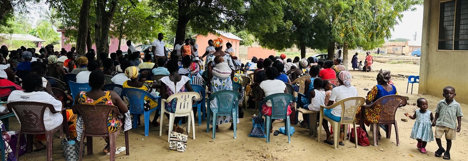 Wide view of community participants gathered for a Comfort Legacy Foundation outreach activity