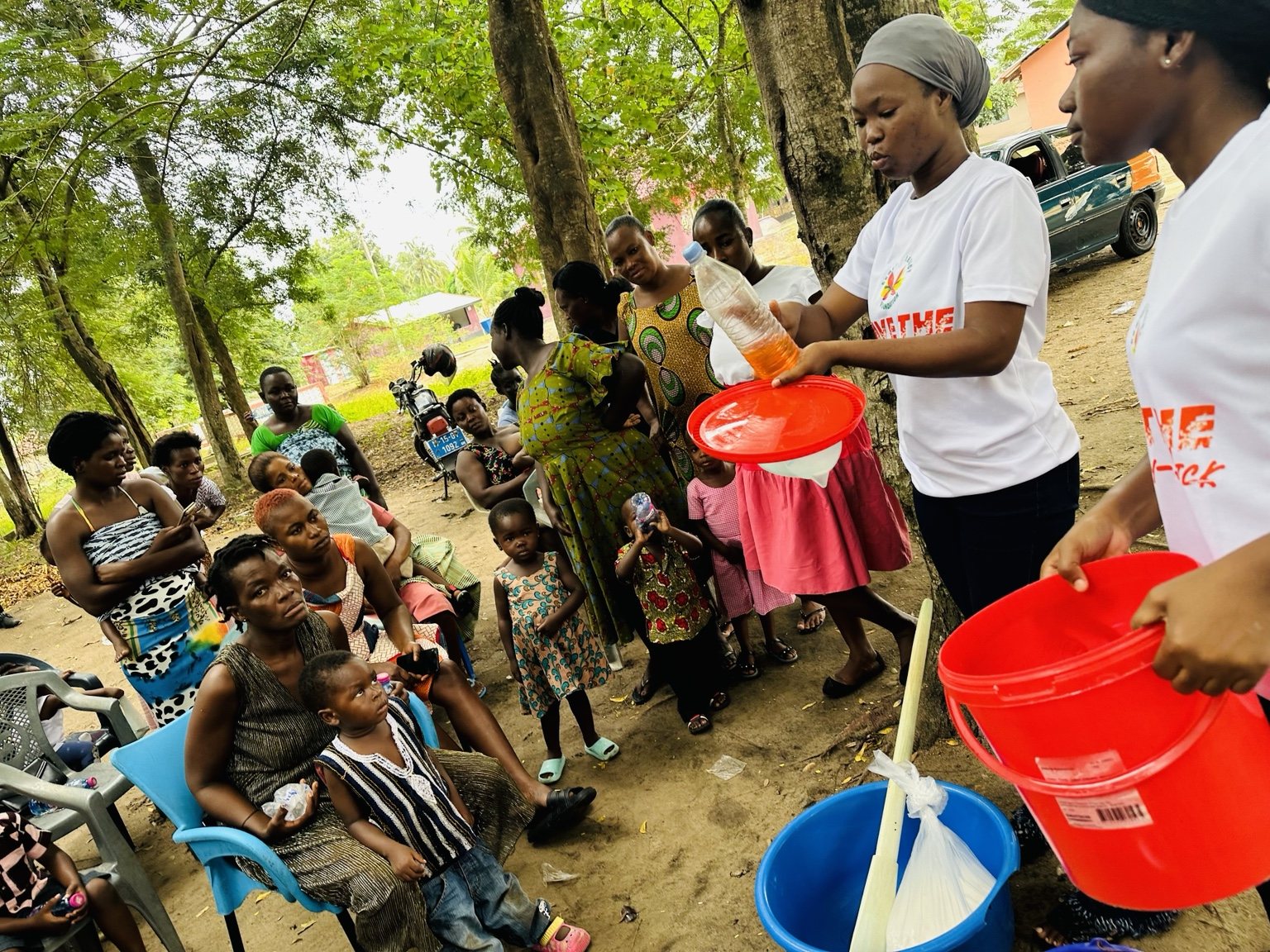 Comfort Legacy Foundation facilitator demonstrating a practical preparation activity for community participants